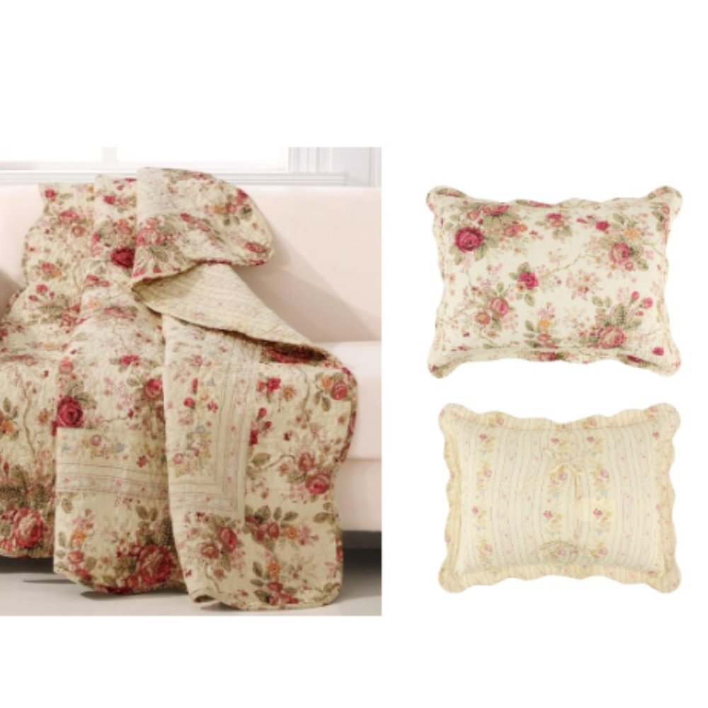New Boho Flower Throw Blanket & Pillow